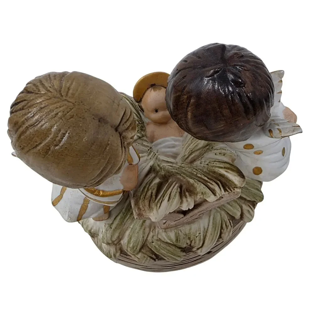 Vintage 1972 Moppets Fran Mar Nativity Music Box Japan w Original Box